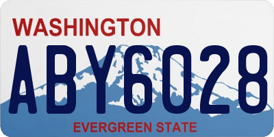 WA license plate ABY6028