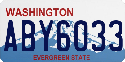 WA license plate ABY6033
