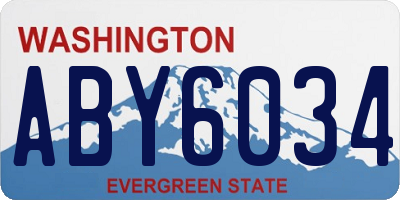 WA license plate ABY6034