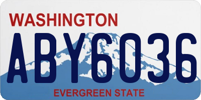 WA license plate ABY6036