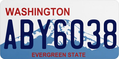 WA license plate ABY6038