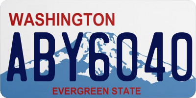 WA license plate ABY6040