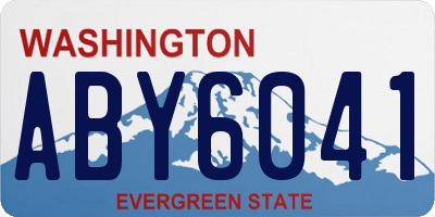 WA license plate ABY6041