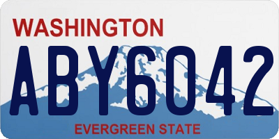WA license plate ABY6042