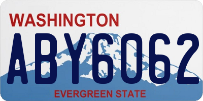 WA license plate ABY6062