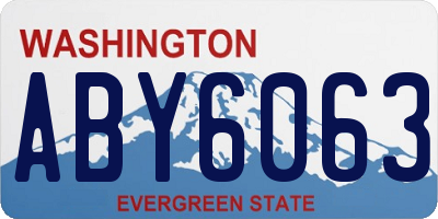 WA license plate ABY6063