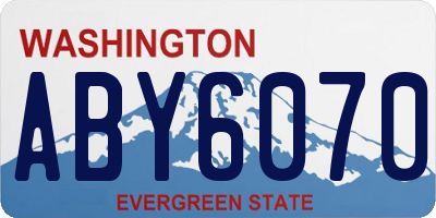 WA license plate ABY6070