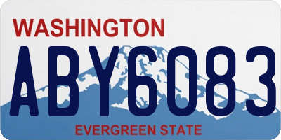 WA license plate ABY6083