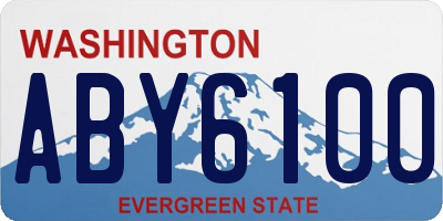 WA license plate ABY6100