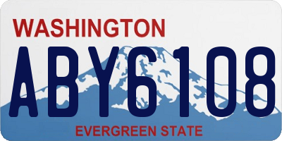 WA license plate ABY6108