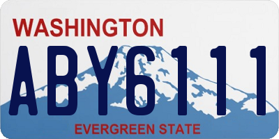 WA license plate ABY6111