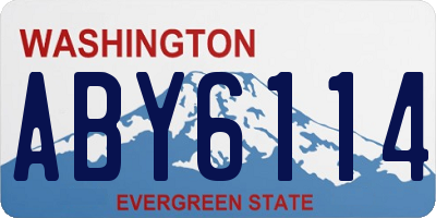 WA license plate ABY6114