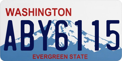 WA license plate ABY6115