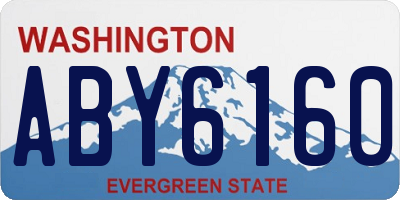 WA license plate ABY6160