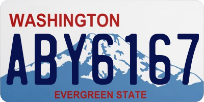 WA license plate ABY6167
