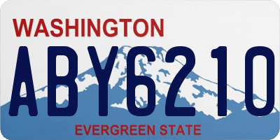 WA license plate ABY6210