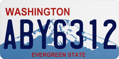 WA license plate ABY6312