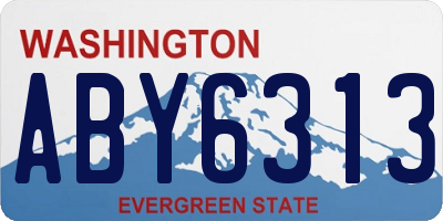WA license plate ABY6313