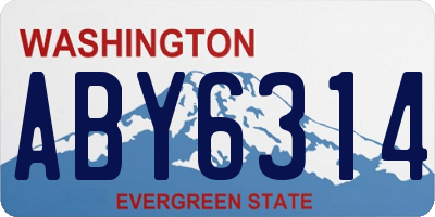 WA license plate ABY6314