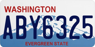 WA license plate ABY6325