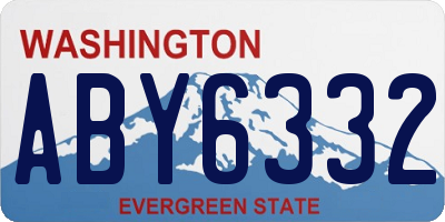 WA license plate ABY6332