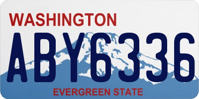 WA license plate ABY6336