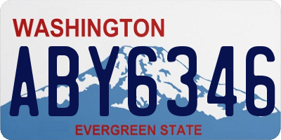 WA license plate ABY6346