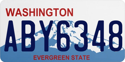 WA license plate ABY6348