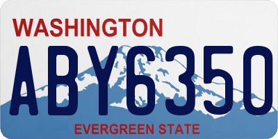 WA license plate ABY6350