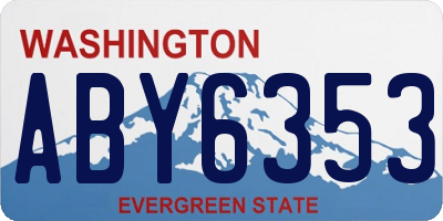 WA license plate ABY6353