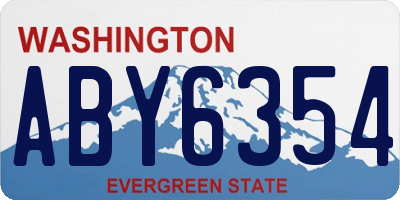 WA license plate ABY6354