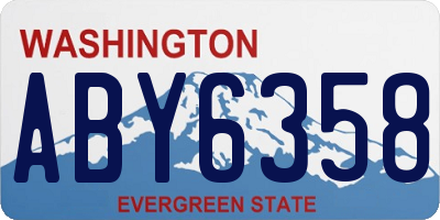 WA license plate ABY6358
