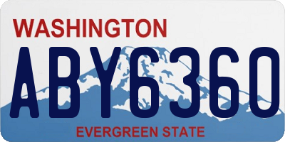 WA license plate ABY6360