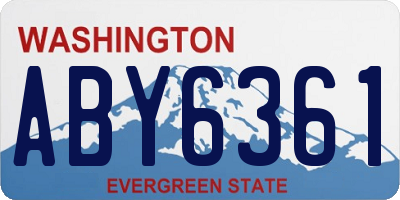 WA license plate ABY6361