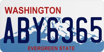 WA license plate ABY6365