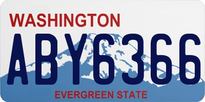 WA license plate ABY6366