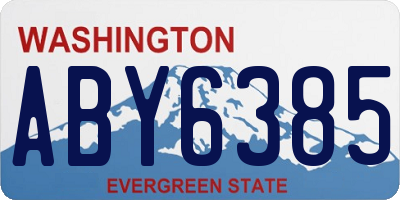 WA license plate ABY6385