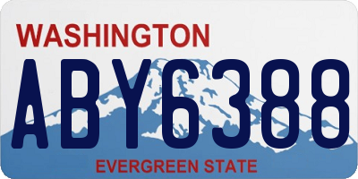 WA license plate ABY6388