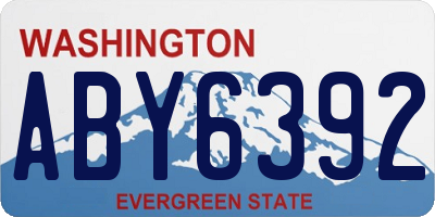 WA license plate ABY6392