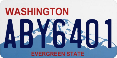WA license plate ABY6401