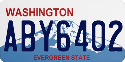 WA license plate ABY6402