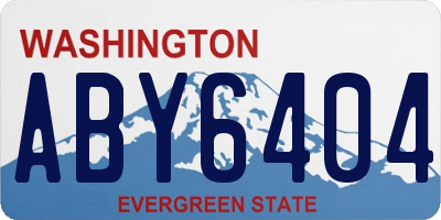 WA license plate ABY6404