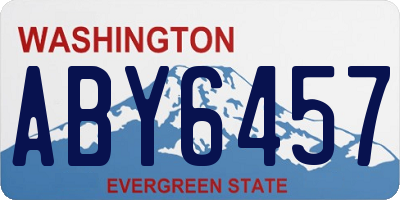 WA license plate ABY6457