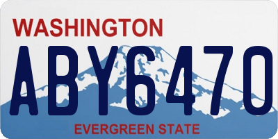WA license plate ABY6470