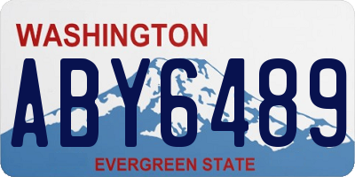 WA license plate ABY6489
