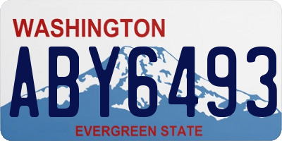 WA license plate ABY6493