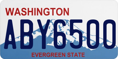 WA license plate ABY6500