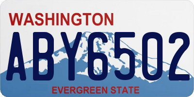 WA license plate ABY6502