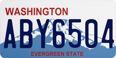 WA license plate ABY6504