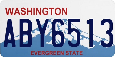WA license plate ABY6513